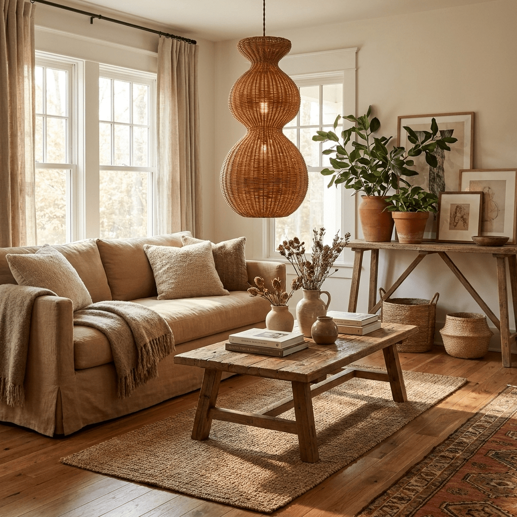 Virelle Gourd Rattan Pendant Light