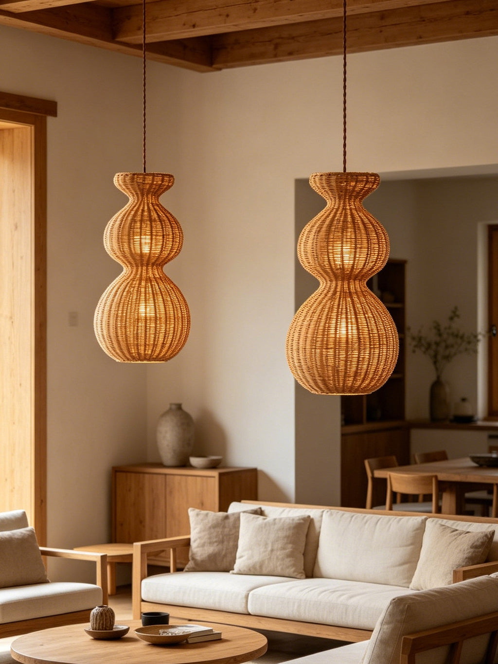 Virelle Gourd Rattan Pendant Light