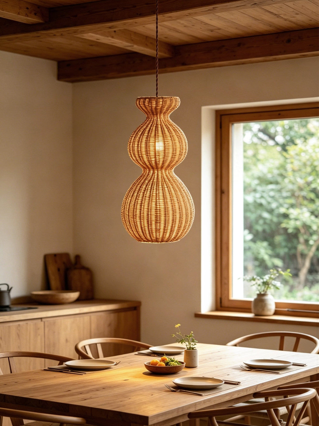 Virelle Gourd Rattan Pendant Light