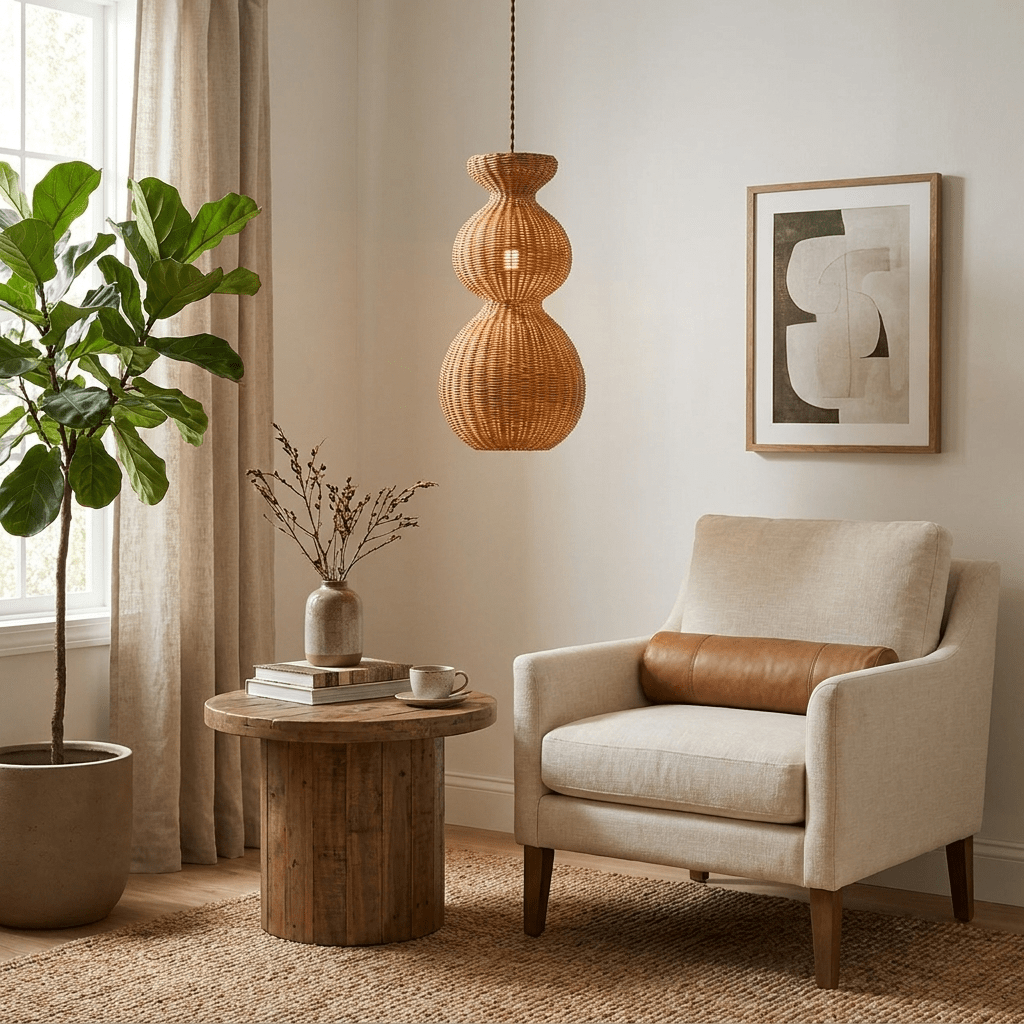 Virelle Gourd Rattan Pendant Light