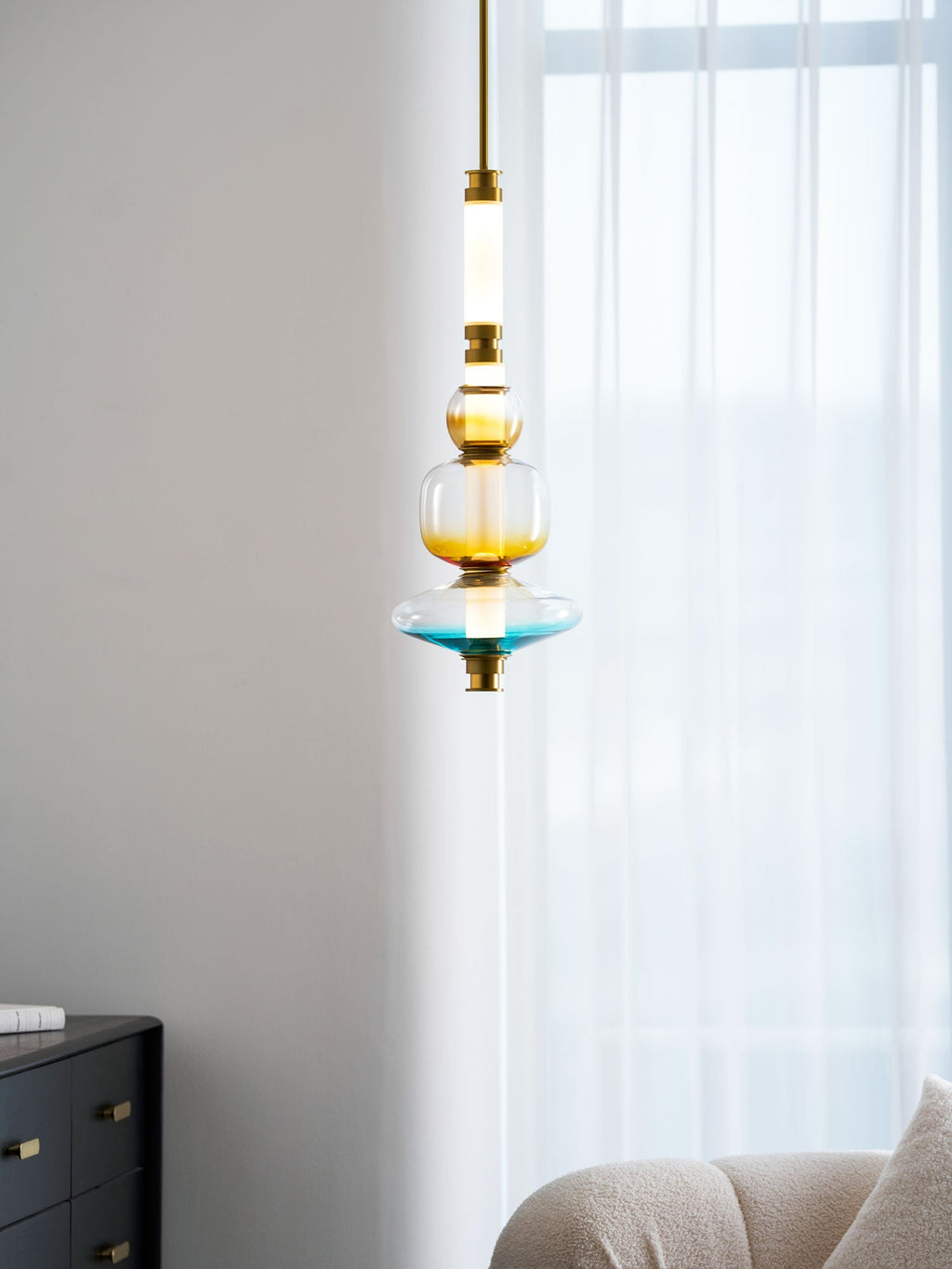 Glass Bead Linear Pendant Light