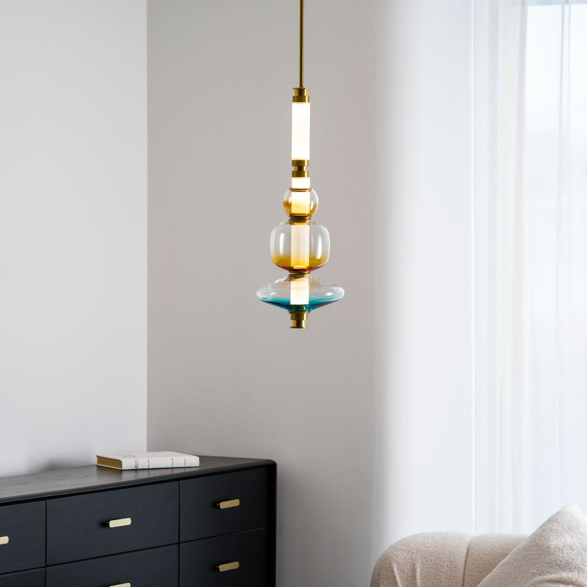 Glass Bead Linear Pendant Light
