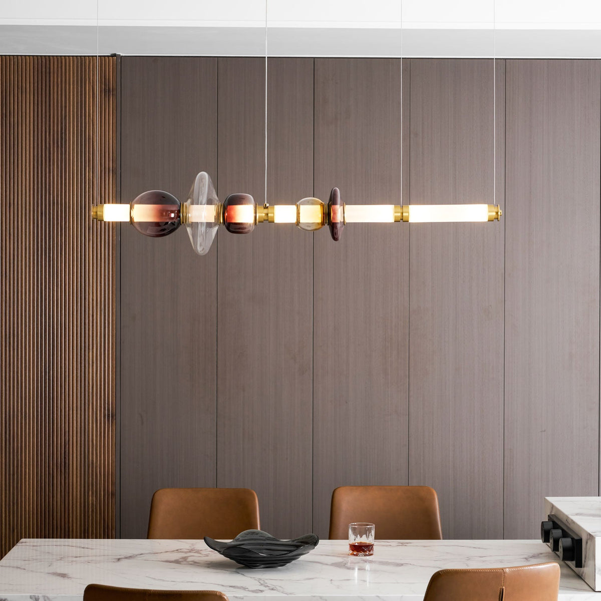 Glass Bead Linear Pendant Light