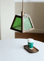 Green Patterned Glass Pendant Light