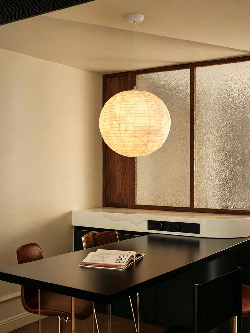 Lunara Mulberry Silk Globe Pendant Light