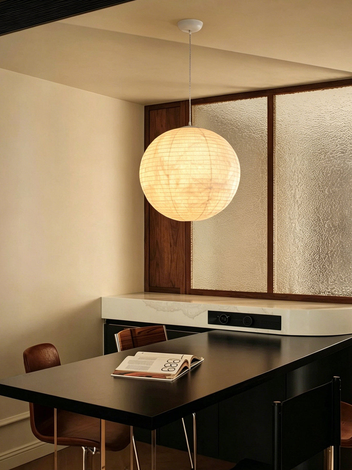 Lunara Mulberry Silk Globe Pendant Light