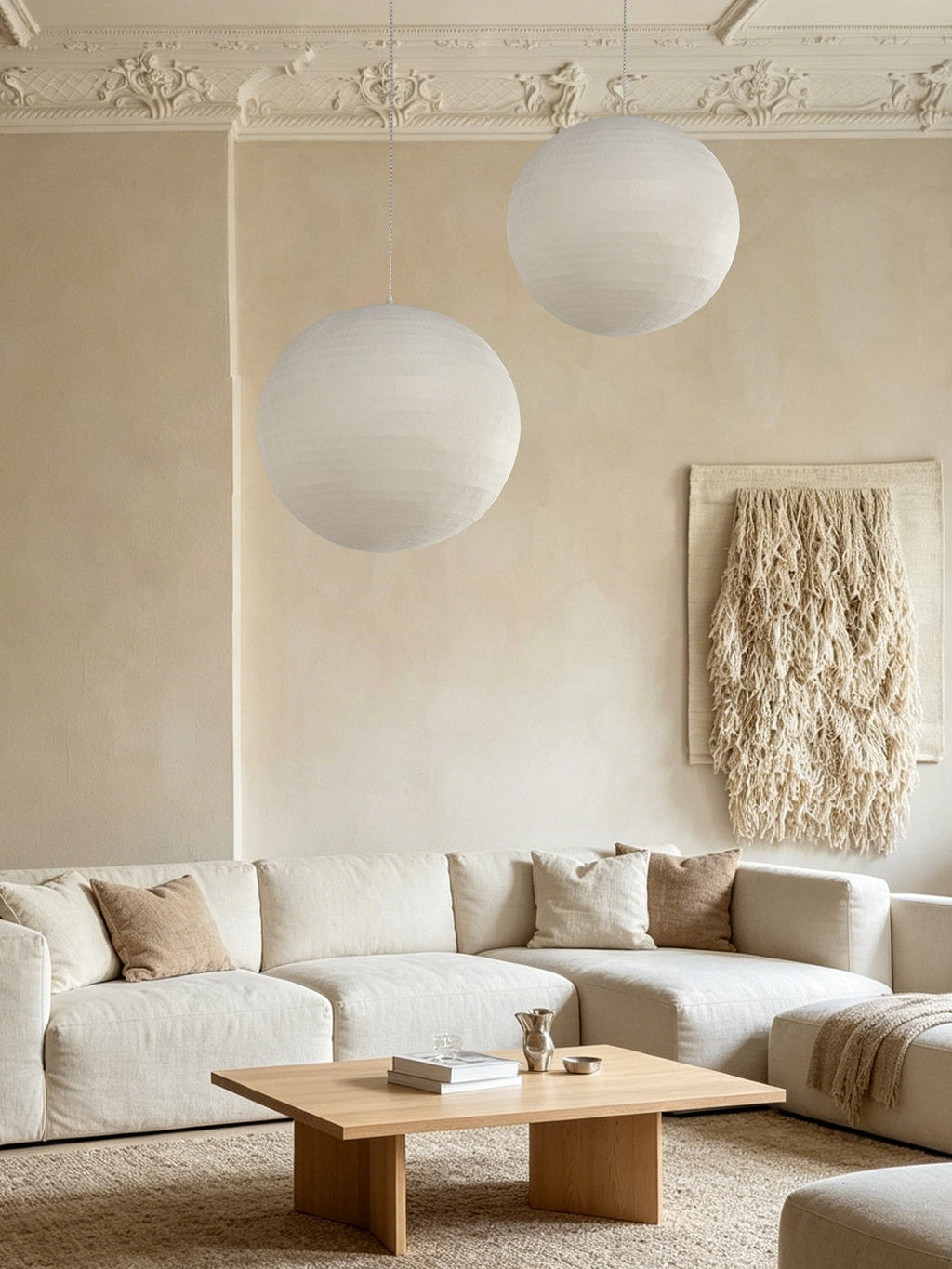 Lunara Mulberry Silk Globe Pendant Light
