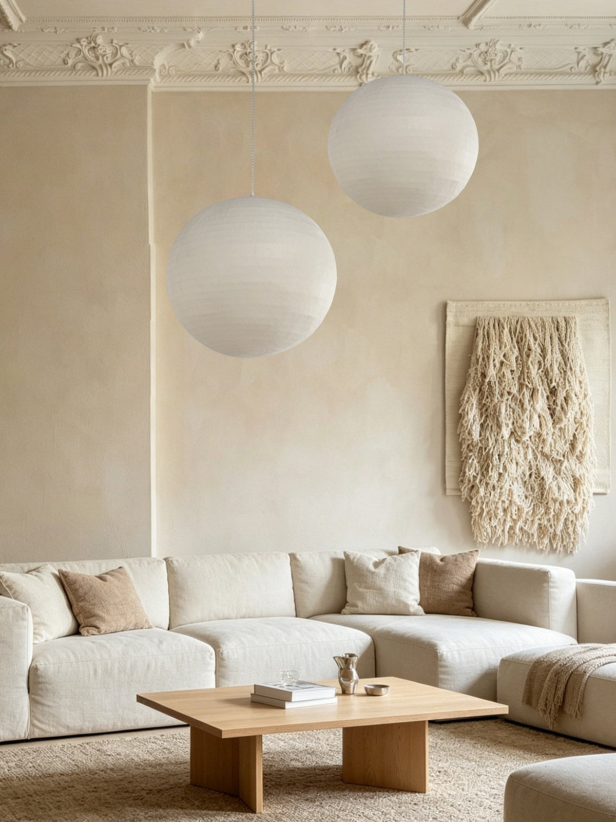 Lunara Mulberry Silk Globe Pendant Light
