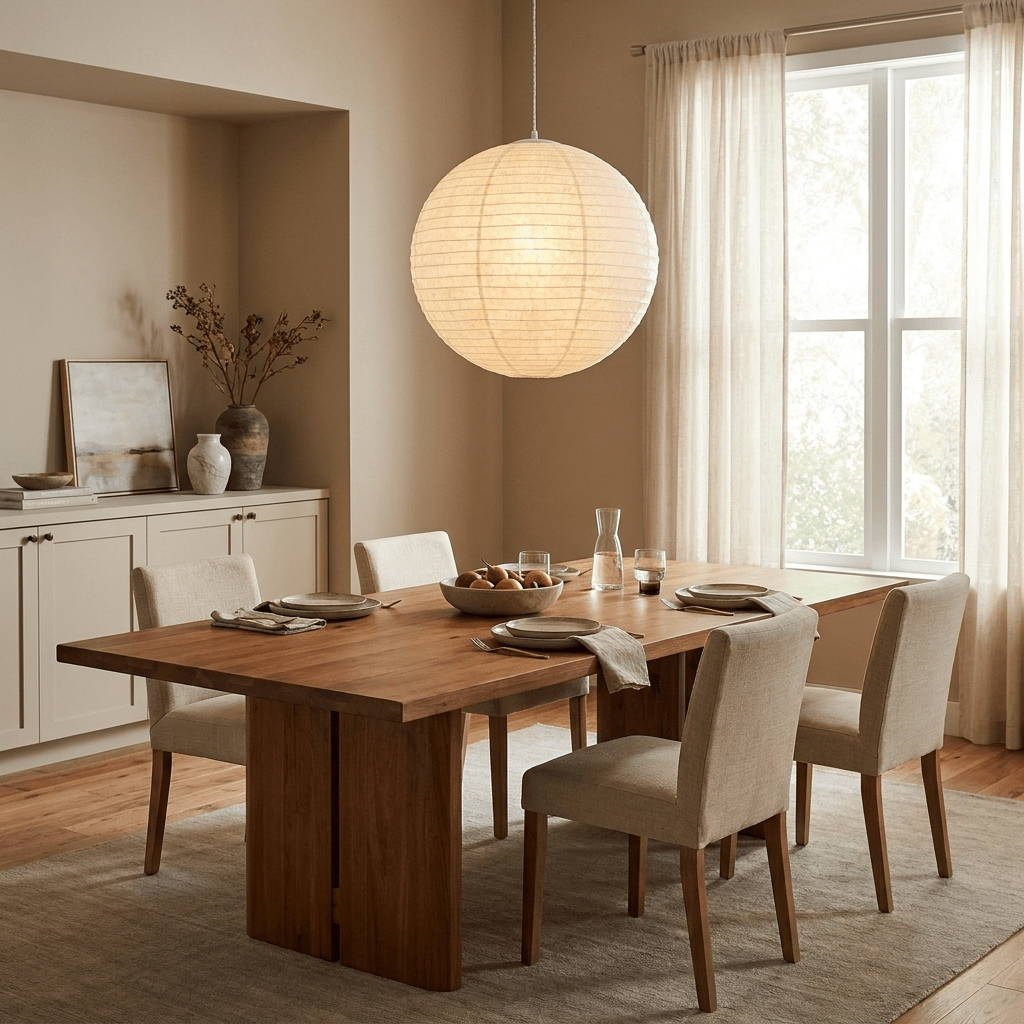 Lunara Mulberry Silk Globe Pendant Light