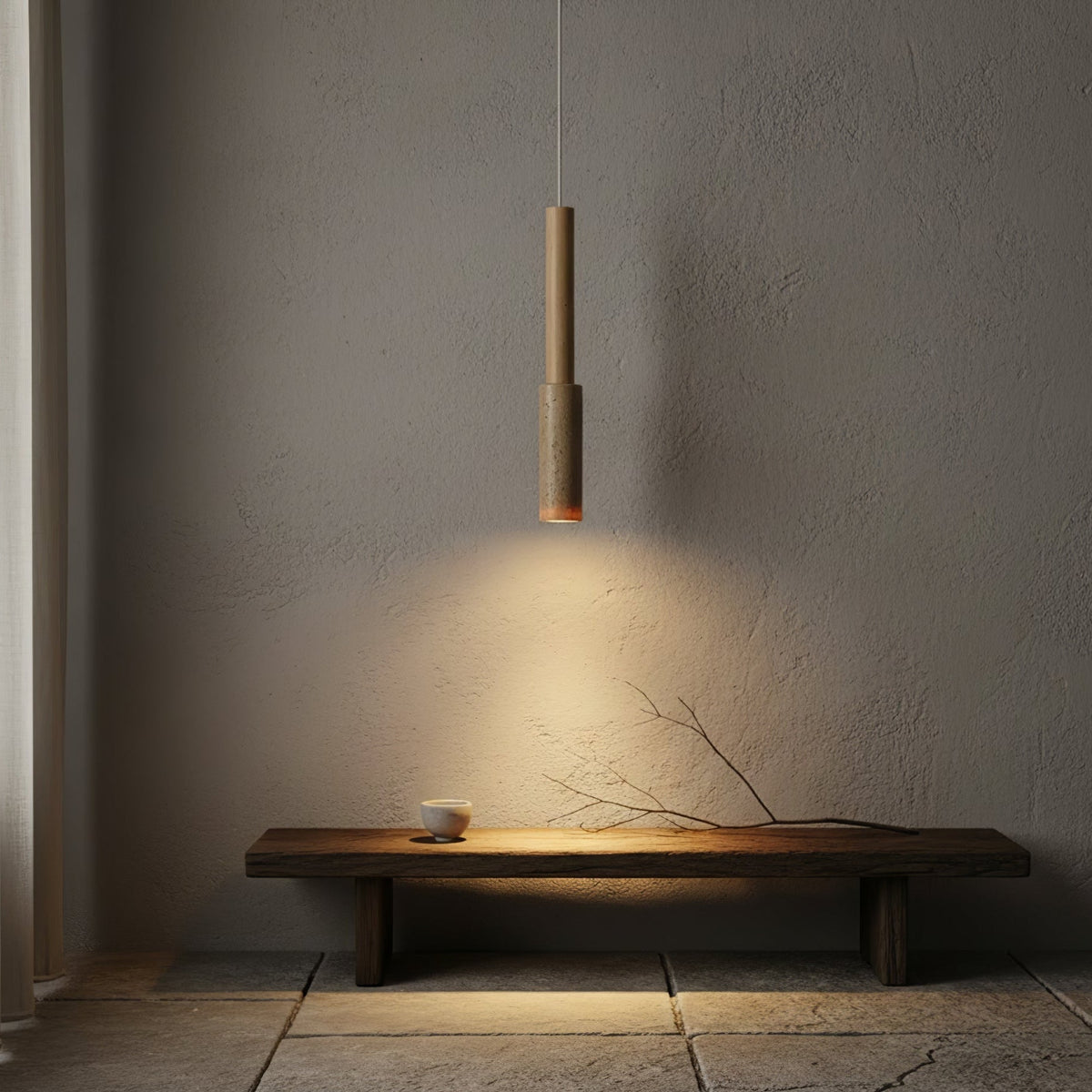 Travertine Stick Pendant Light
