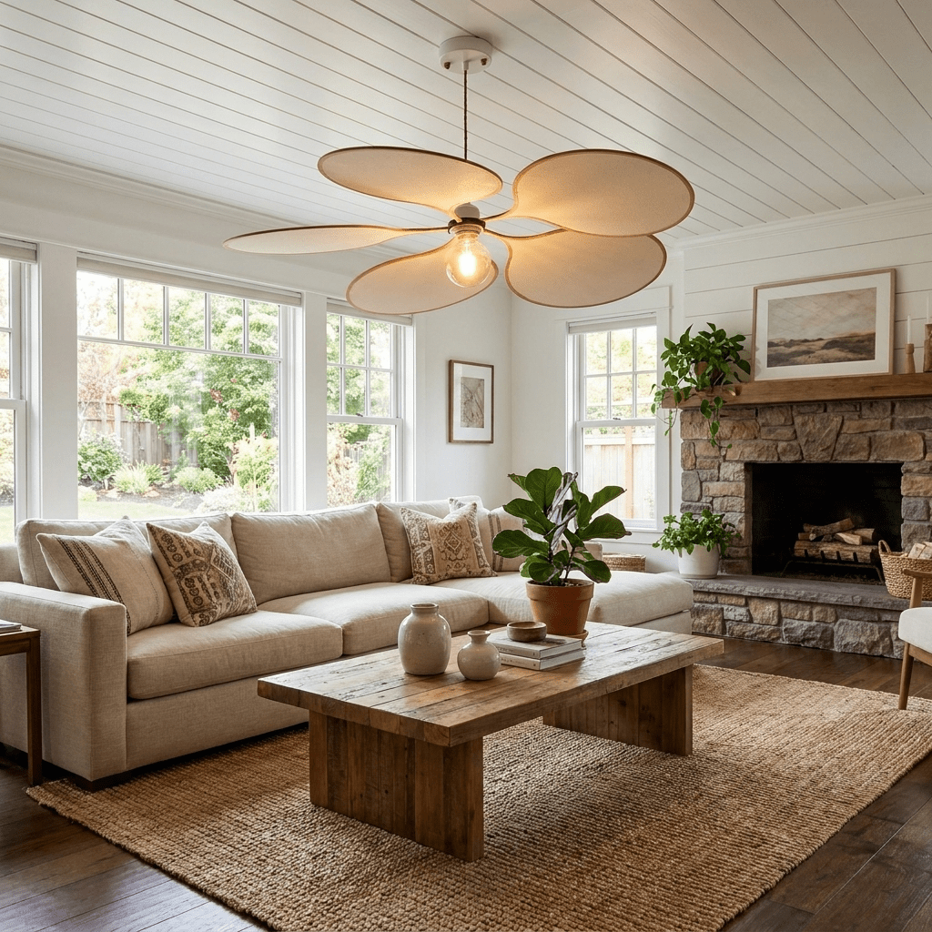 Elowen Fabric Petal Pendant Light