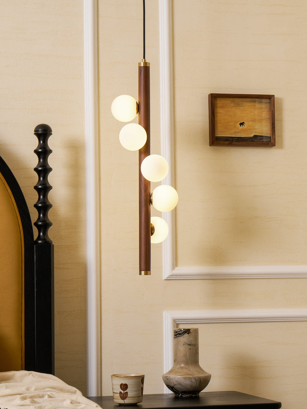 Vertical Orb Timber Pendant Lamp