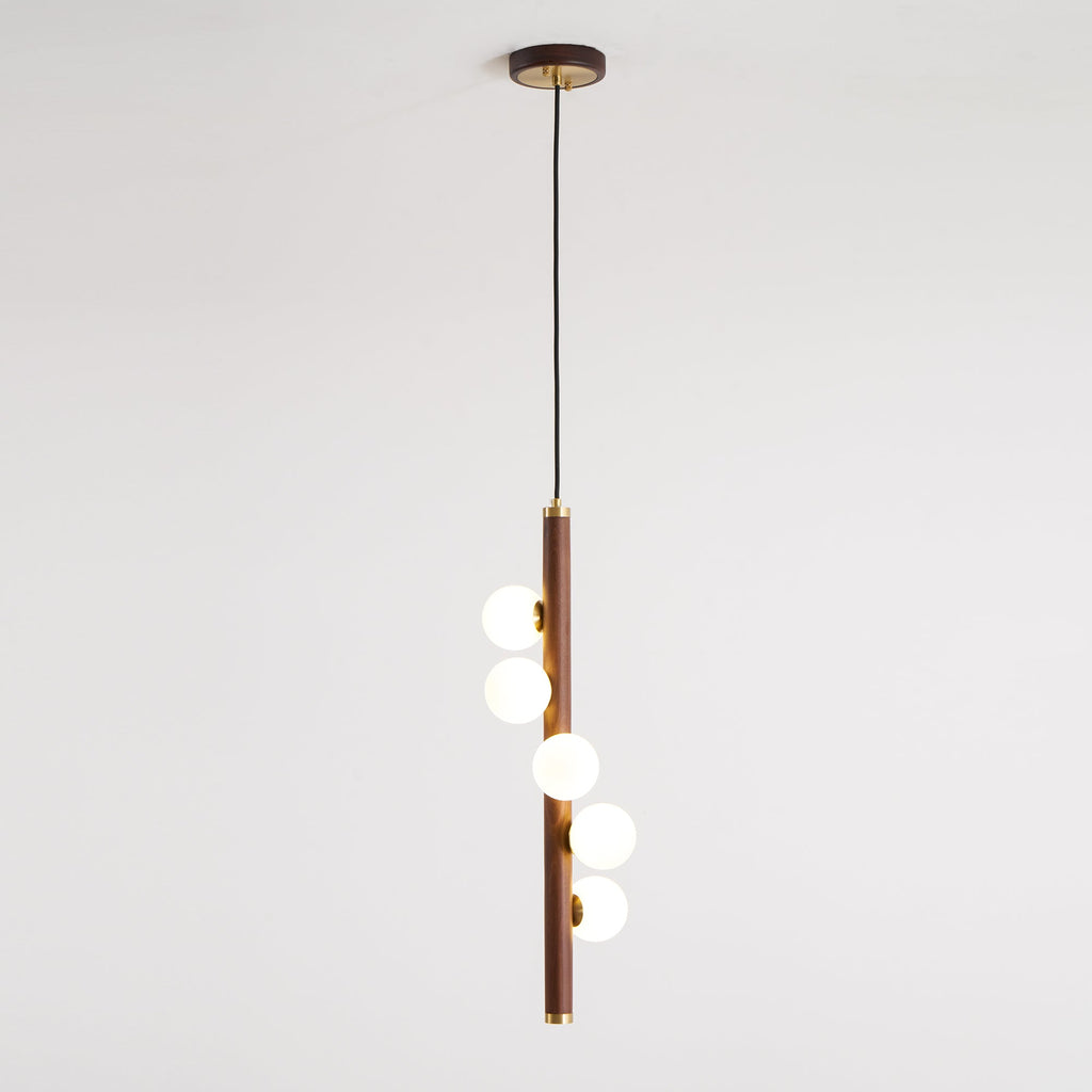 Vertical Orb Timber Pendant Lamp