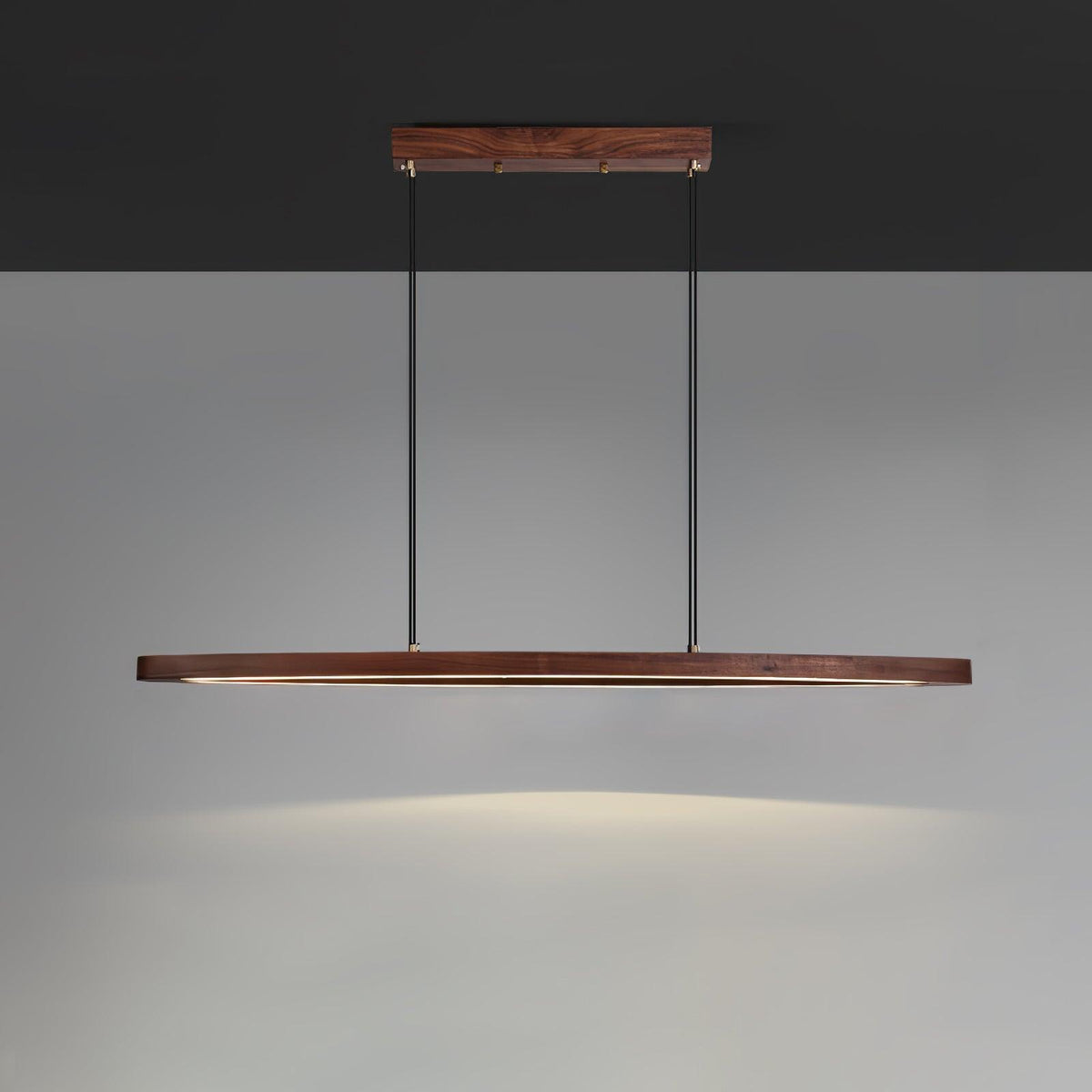 Walnut Arc Linear Pendant Lamp