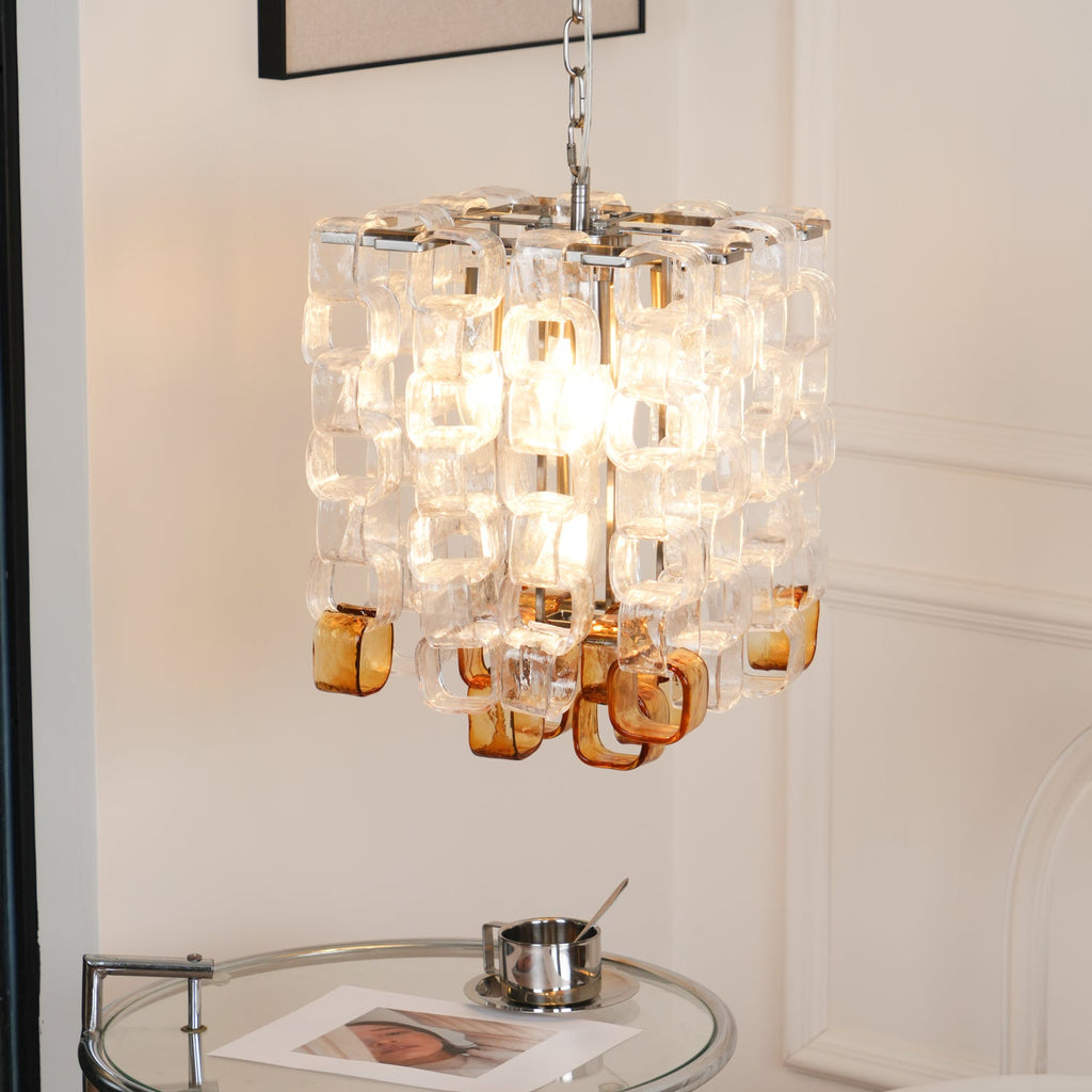 Glass Poliarte Interlocking Chandelier