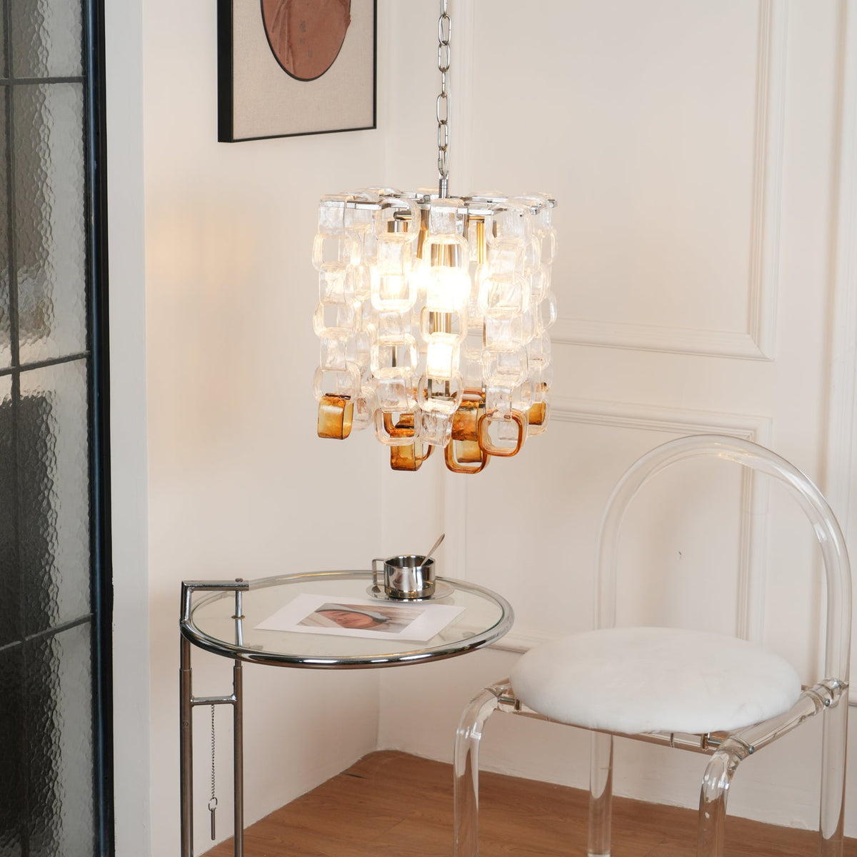 Glass Poliarte Interlocking Chandelier