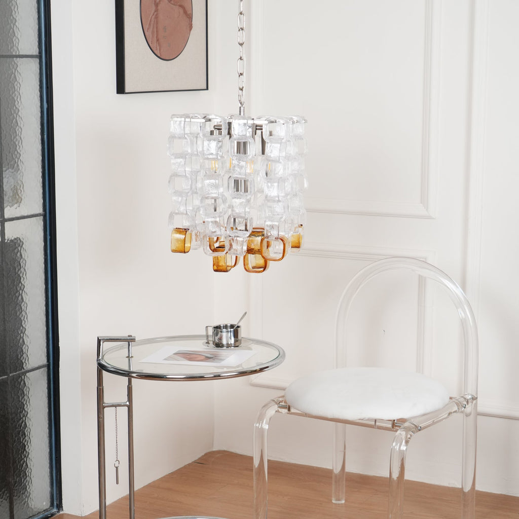 Glass Poliarte Interlocking Chandelier