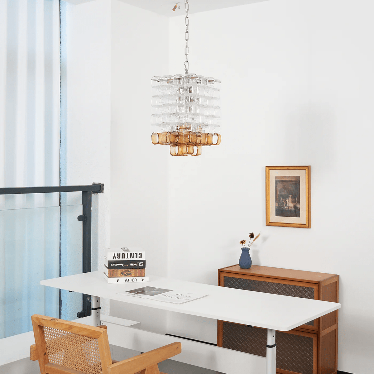 Glass Poliarte Interlocking Chandelier