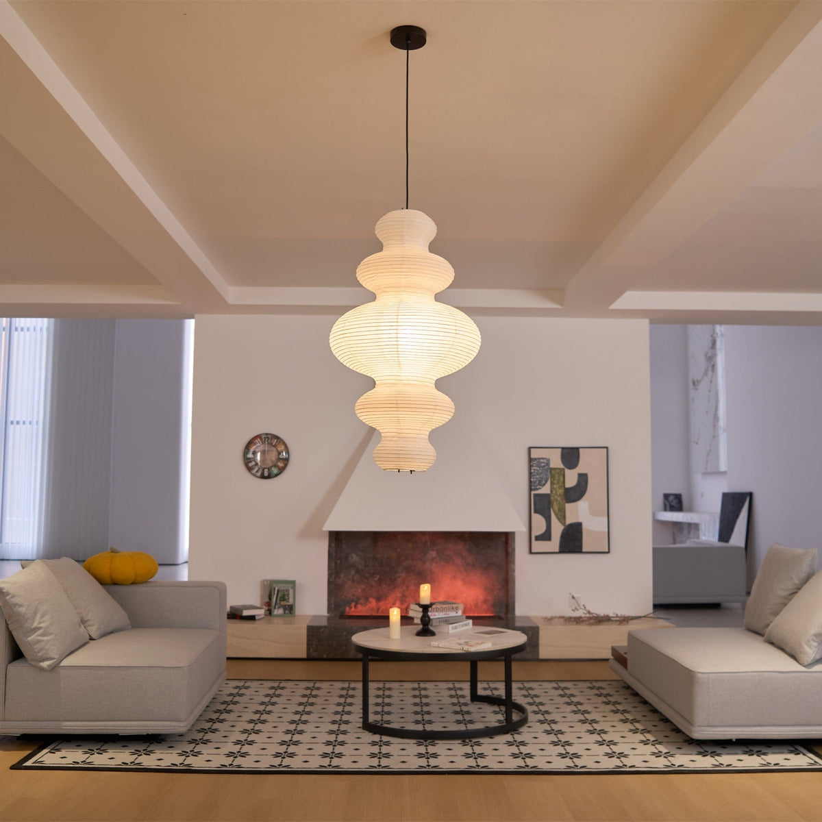 Kozo Paper Metal Pendant Lamp