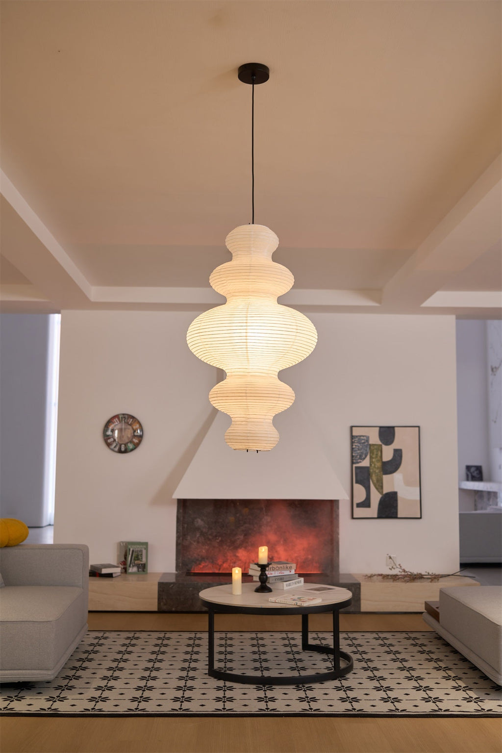 Kozo Paper Metal Pendant Lamp