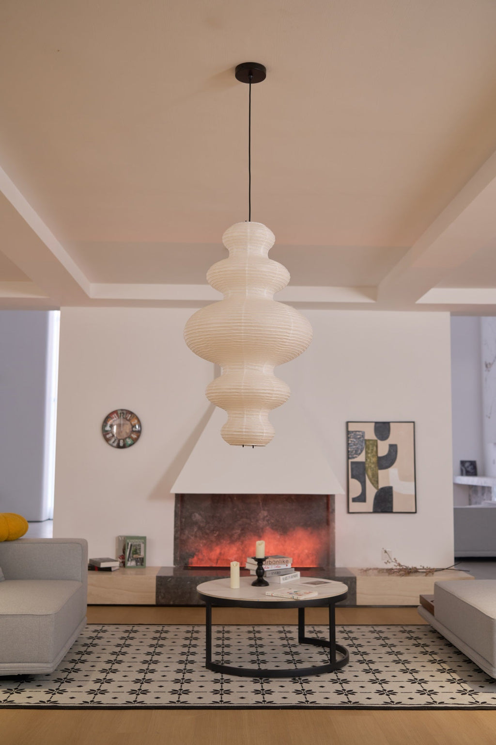 Kozo Paper Metal Pendant Lamp