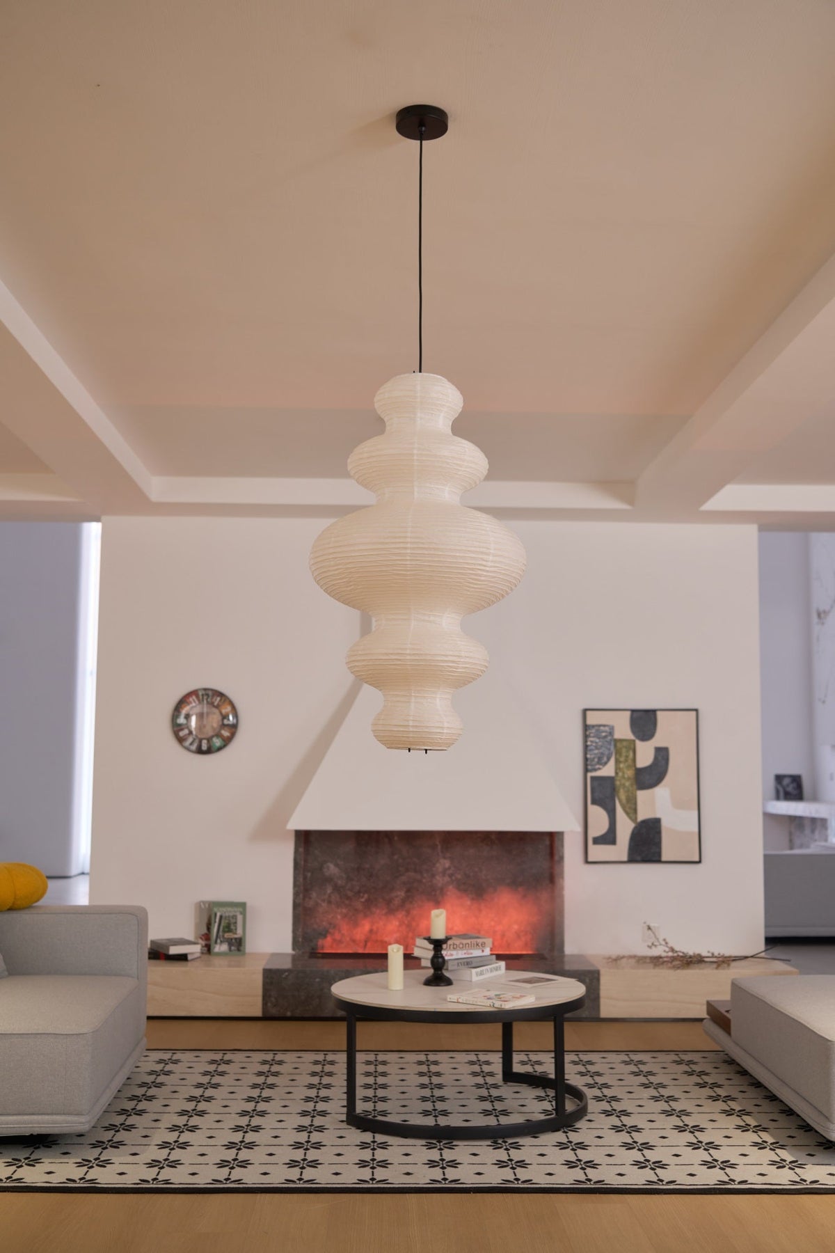 Kozo Paper Metal Pendant Lamp