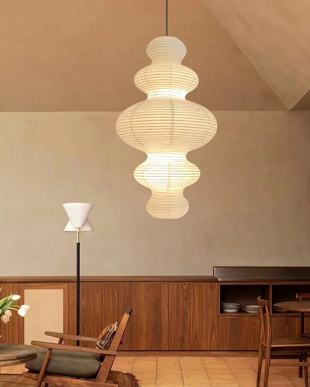 Kozo Paper Metal Pendant Lamp
