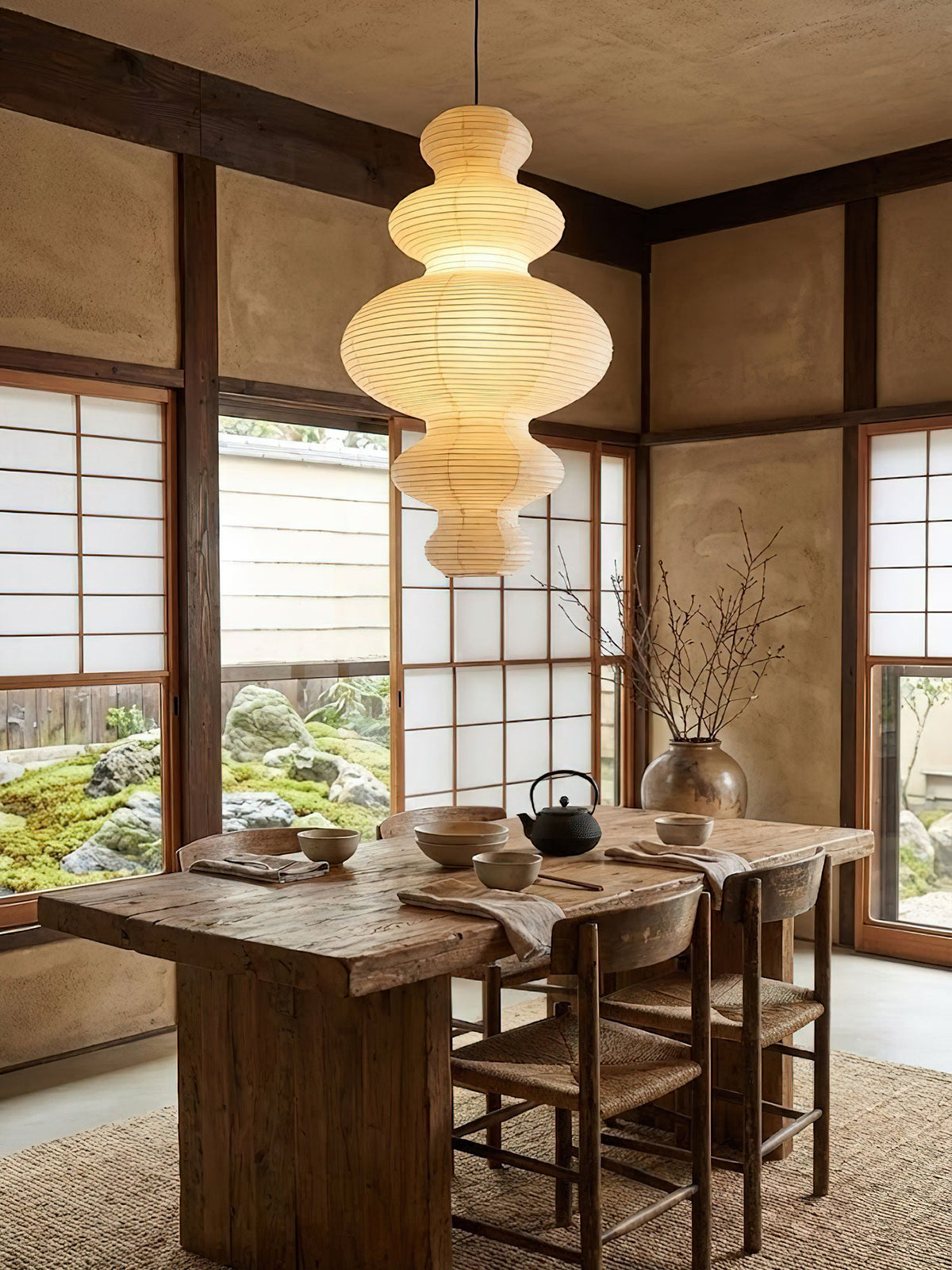 Kozo Paper Metal Pendant Lamp