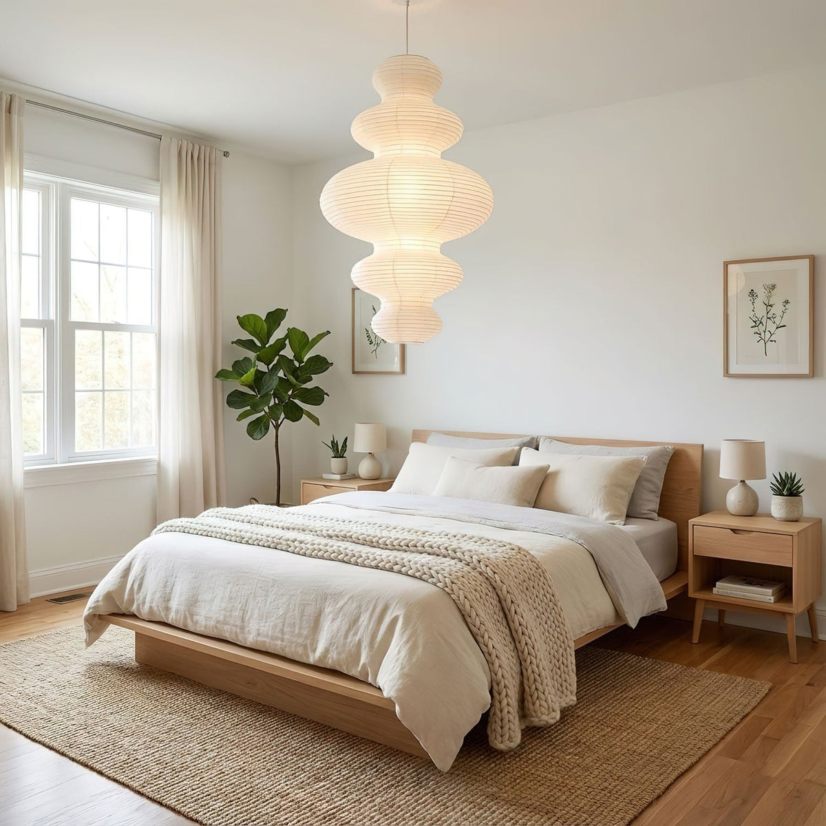 Kozo Paper Metal Pendant Lamp