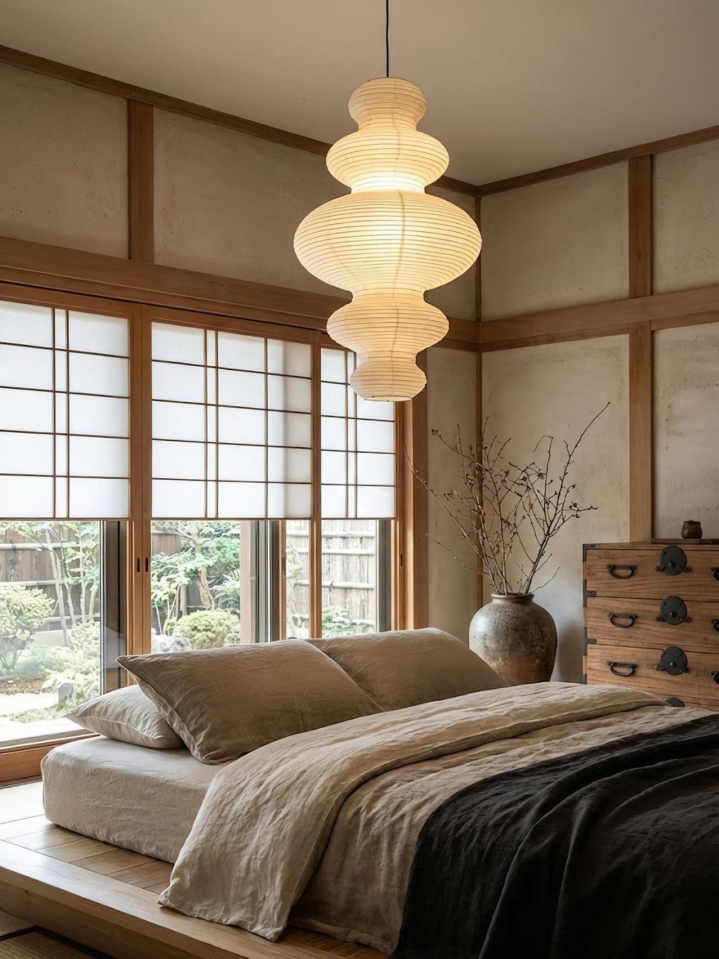 Kozo Paper Metal Pendant Lamp