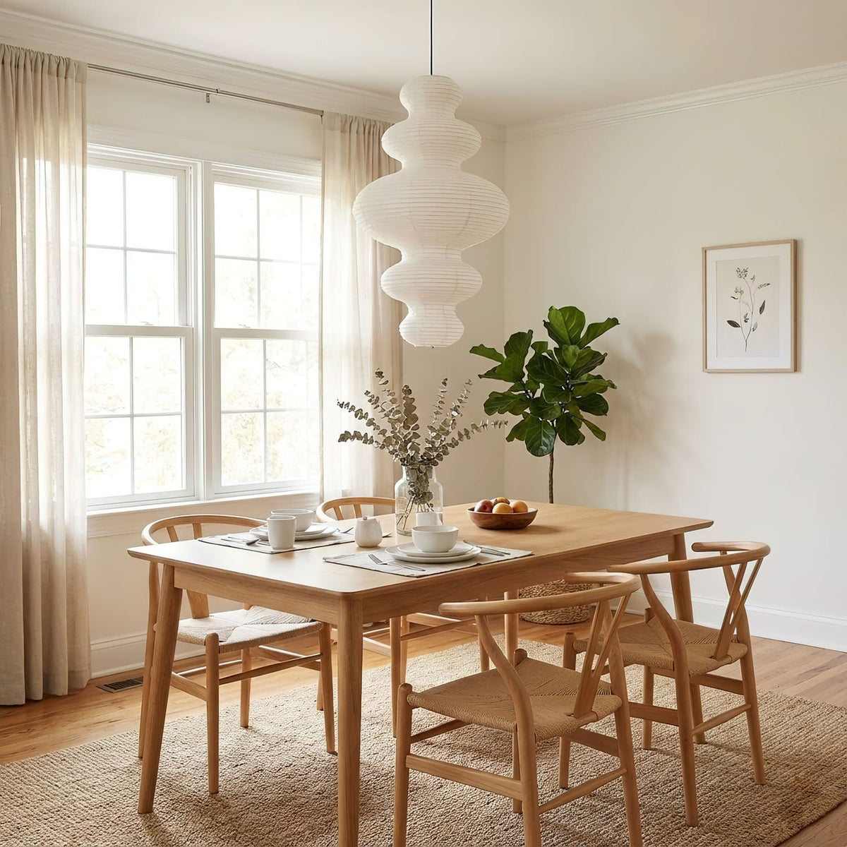 Kozo Paper Metal Pendant Lamp