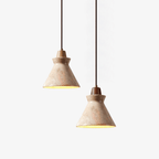 Ember Travertine Cone Pendant Lamp