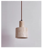 Cylindrical Travertine Pendant Lamp