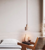 Cylindrical Travertine Pendant Lamp