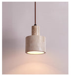 Cylindrical Travertine Pendant Lamp
