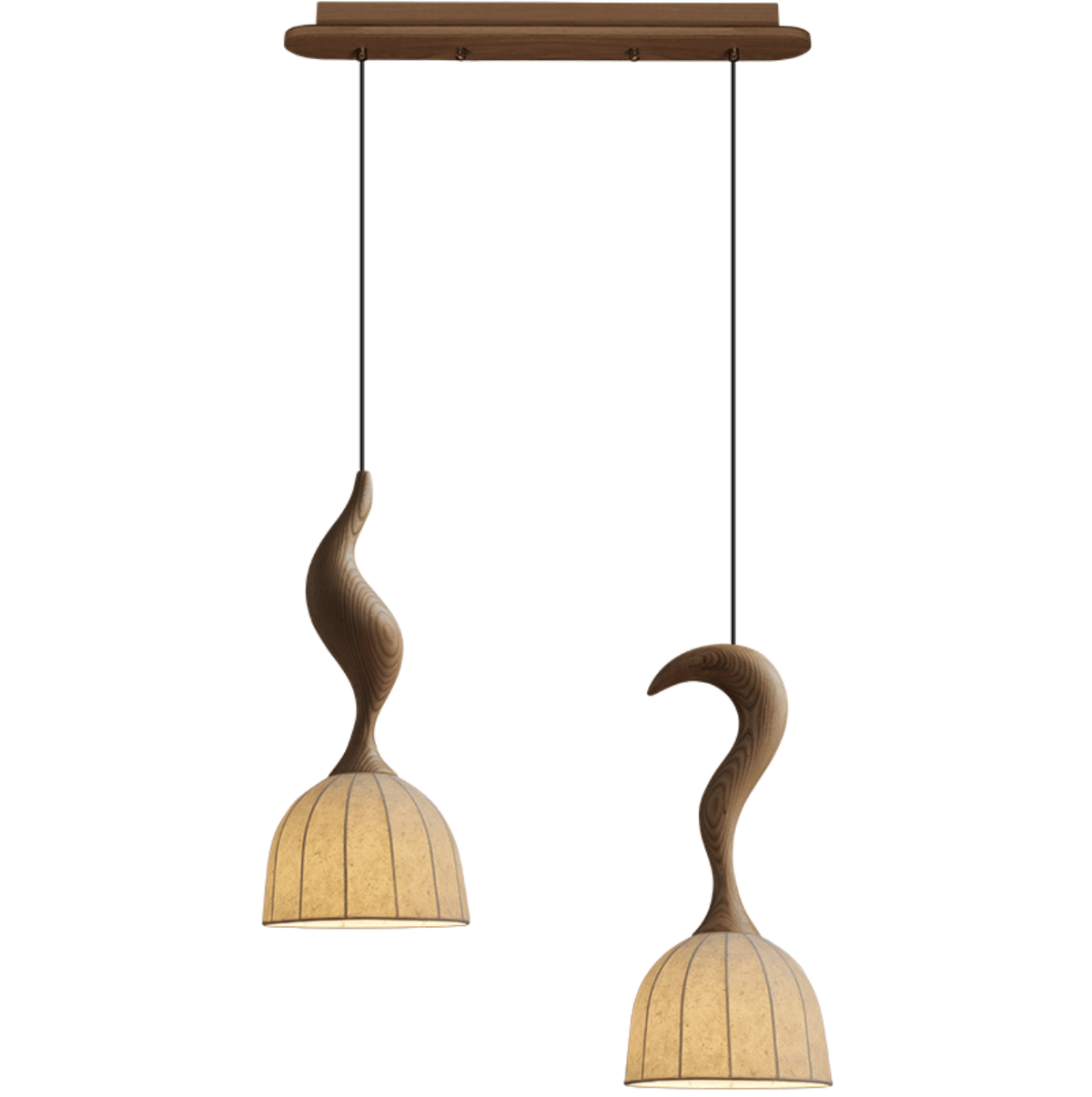 Elowen Twisted Wood Pendant Light