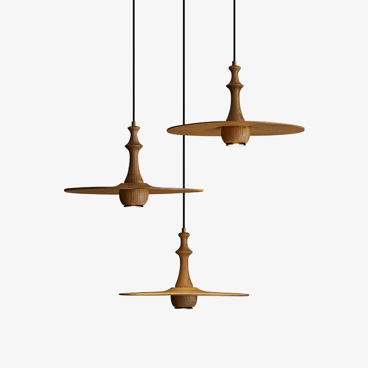 Wooden Spin Pendant Light