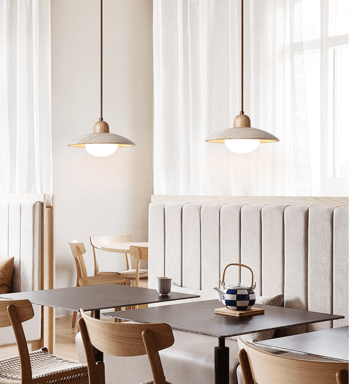 Travertine Dome Pendant Light