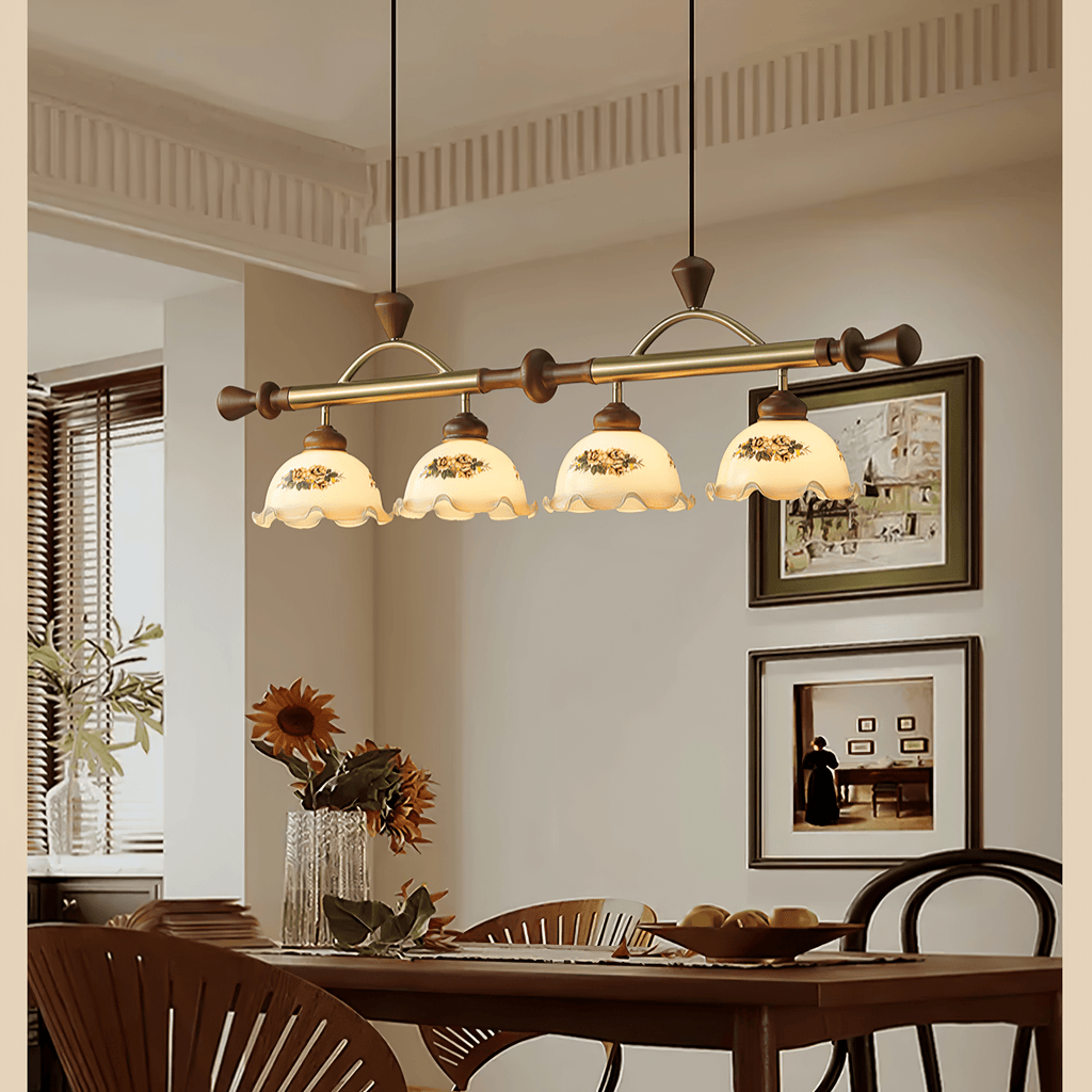 Floral Patterned Multi Pendant Light