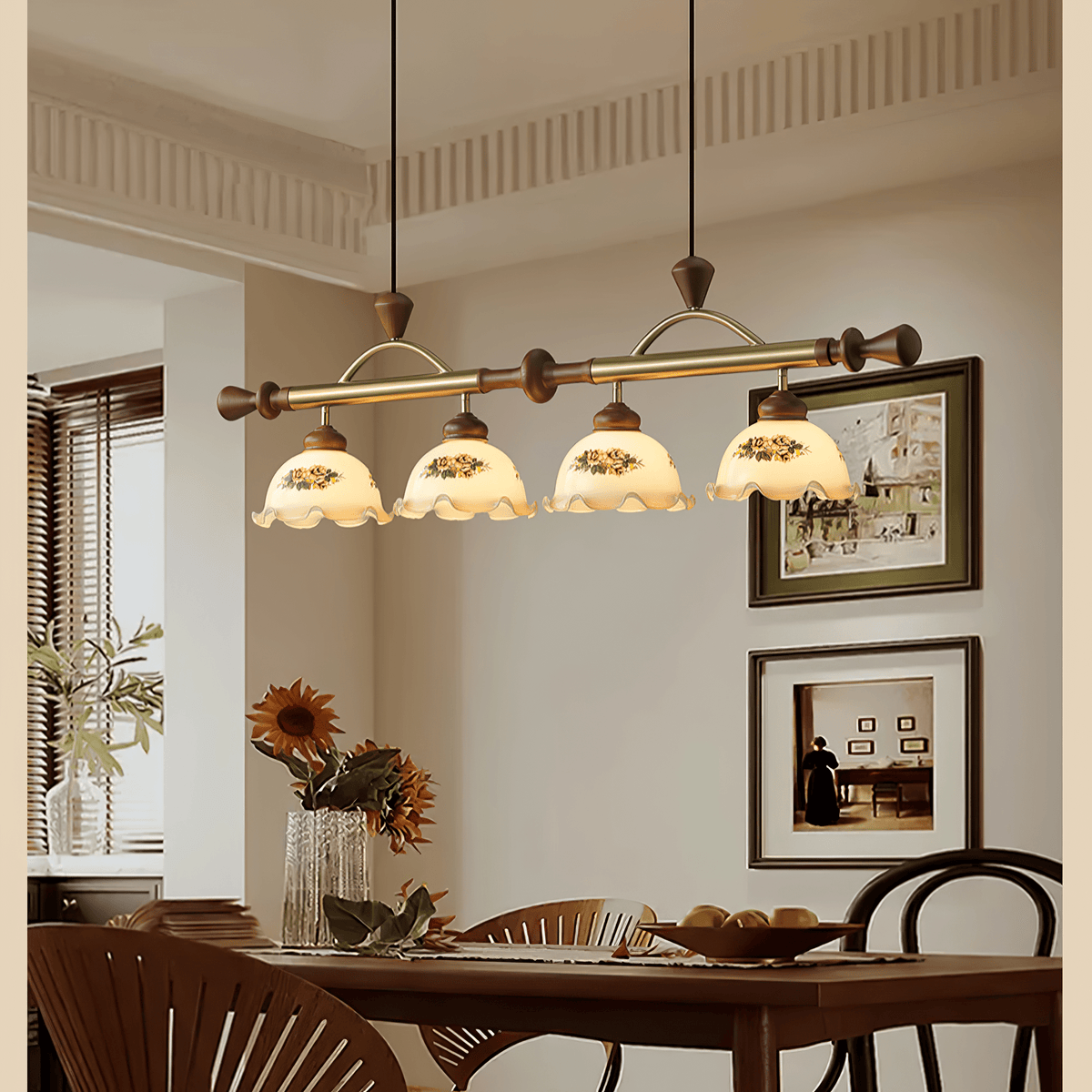 Floral Patterned Multi Pendant Light