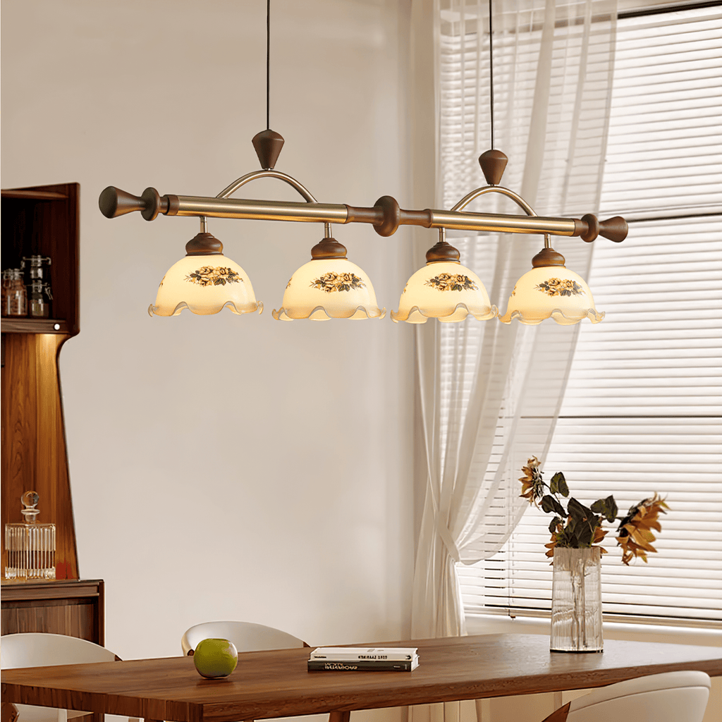 Floral Patterned Multi Pendant Light
