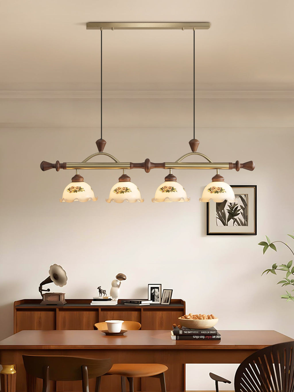 Floral Patterned Multi Pendant Light