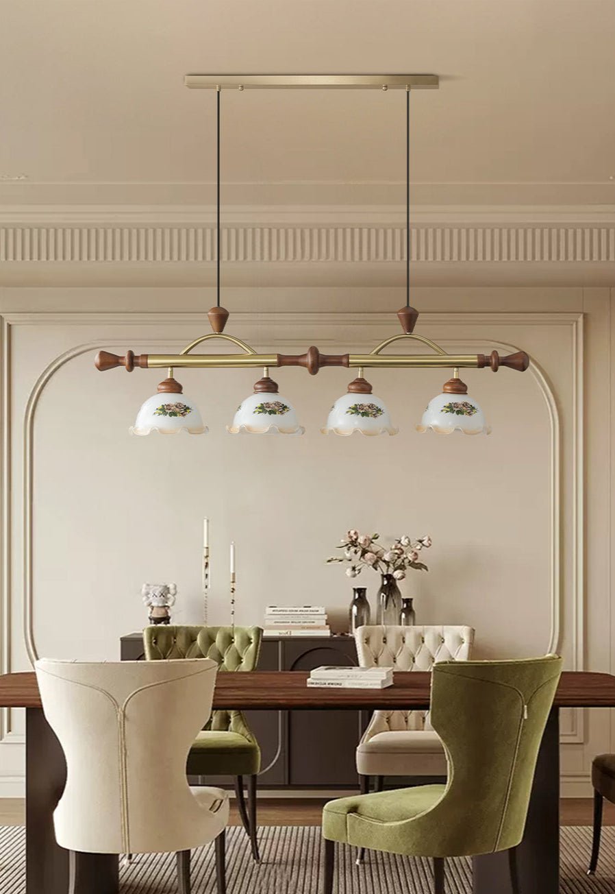 Floral Patterned Multi Pendant Light