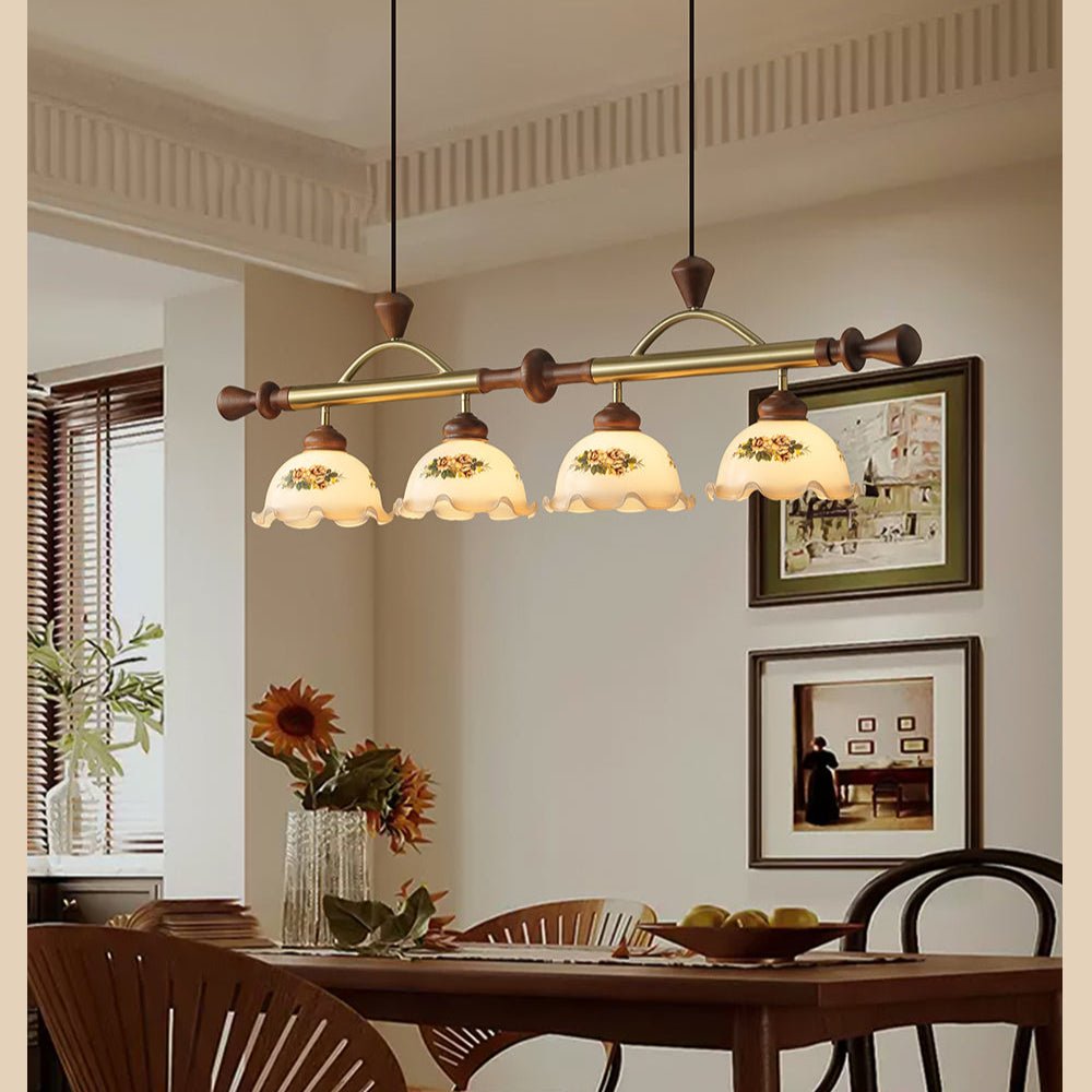 Floral Patterned Multi Pendant Light