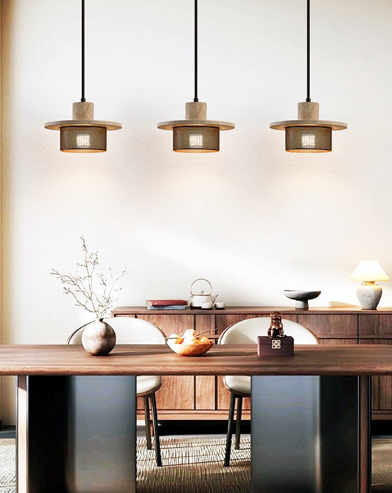 Caldera Travertine Mesh Pendant Lamp