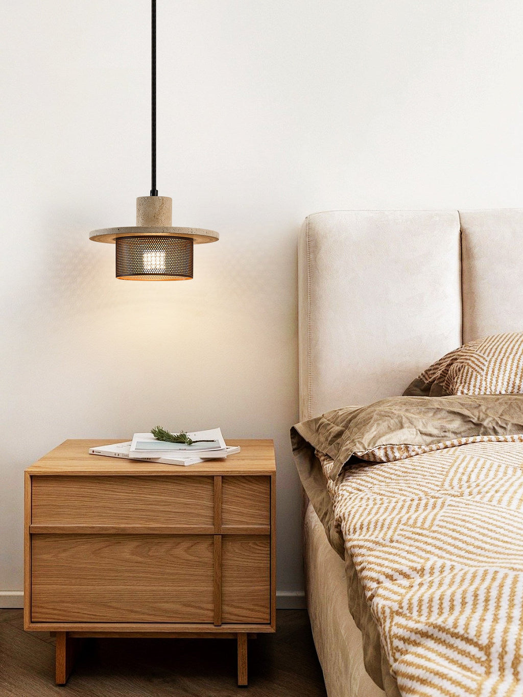 Caldera Travertine Mesh Pendant Lamp