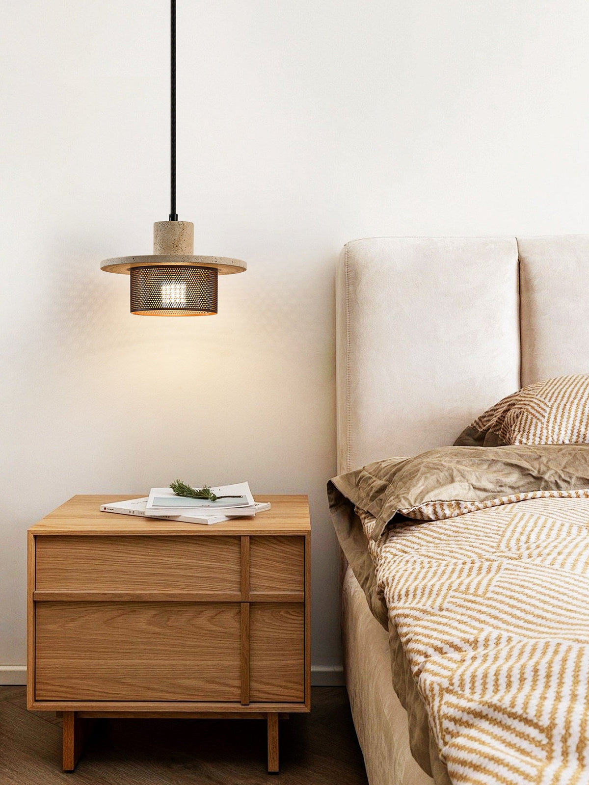 Caldera Travertine Mesh Pendant Lamp