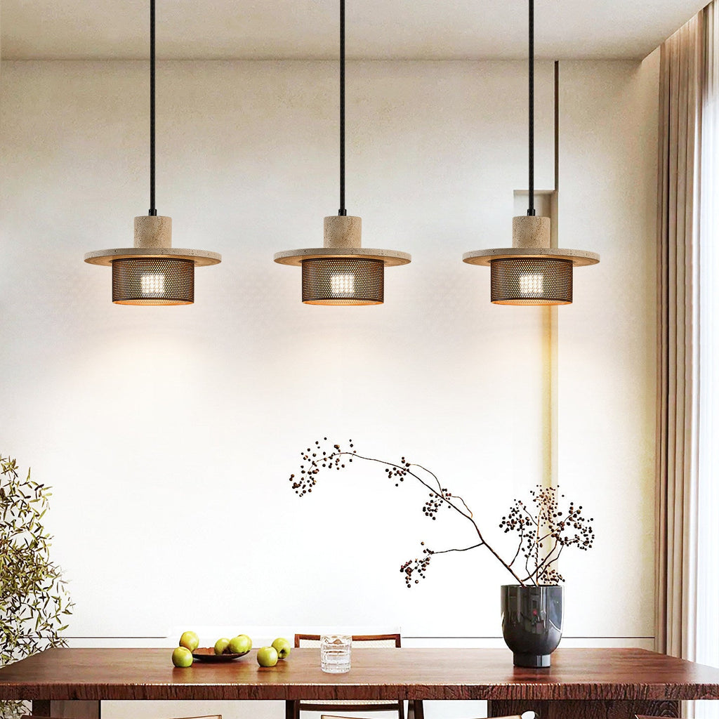 Caldera Travertine Mesh Pendant Lamp