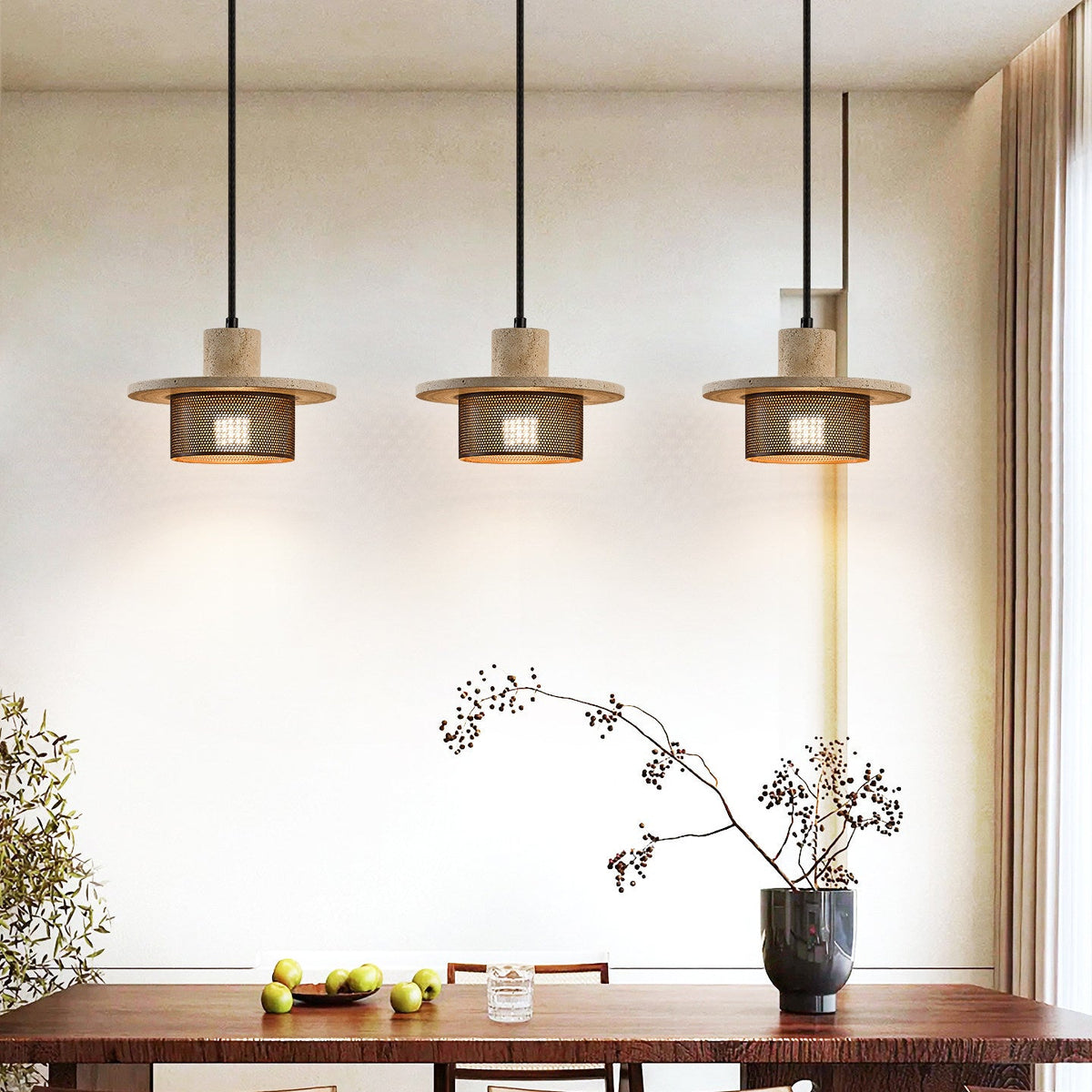Caldera Travertine Mesh Pendant Lamp