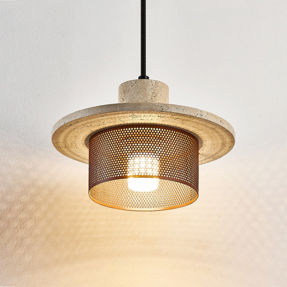 Caldera Travertine Mesh Pendant Lamp